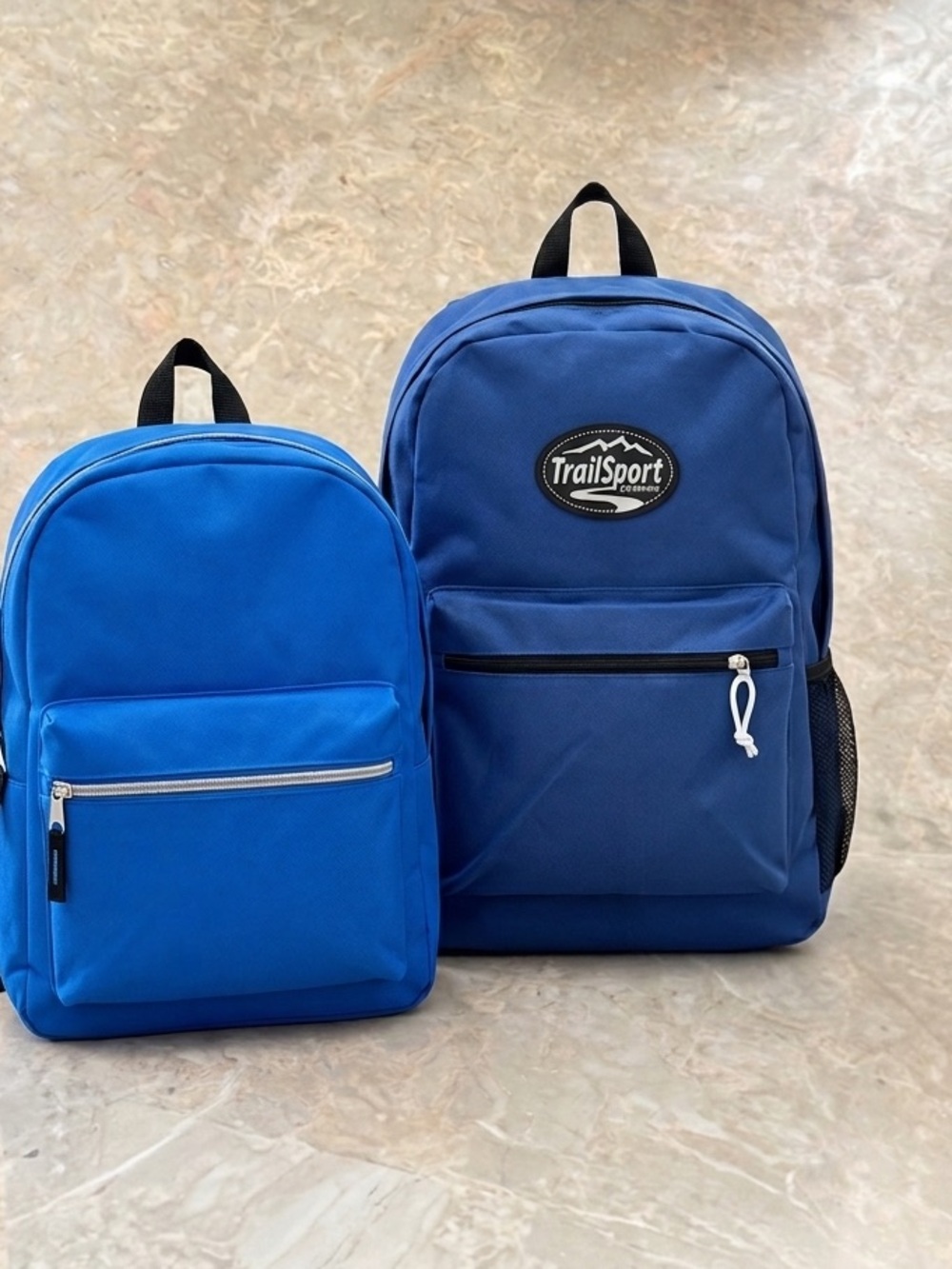 Backpack Two-Piece Bundle | Classic School & Travel Daypack Set Blue Class